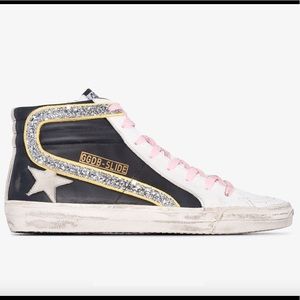 Golden Goose Slide ✨ Black, White, Yellow, Pink & Silver Glitter / 40